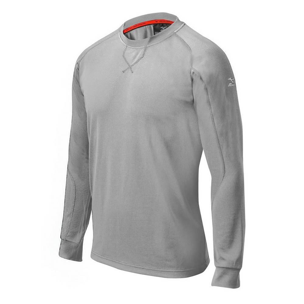 Maglie Running Mizuno Baseball Comp Long Sleeve Training Uomo - Grigie - 31896-XQAY